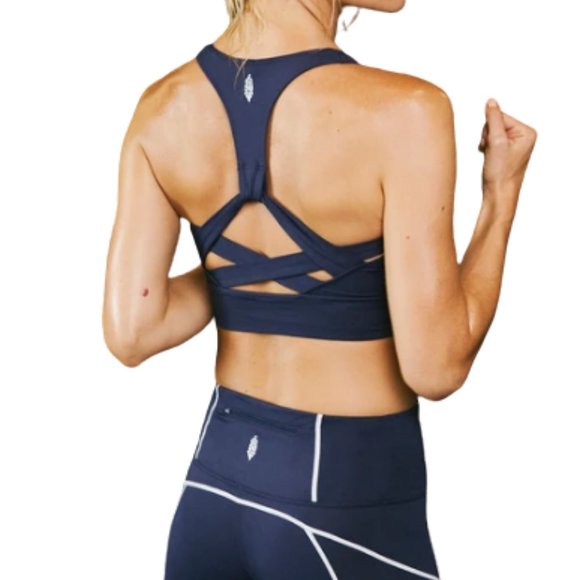 Free People FP Movement Lightning Synergy Crop Sports Bra, Navy XS NWT - Picture 3 of 9